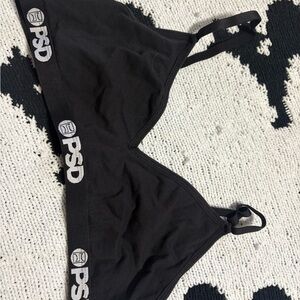 PSD Black Bra with White Accents